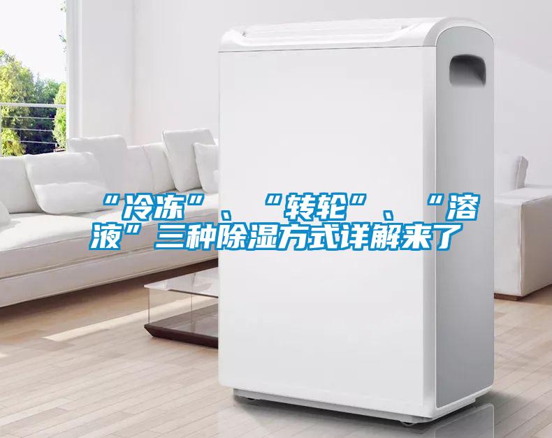 “冷凍”、“轉(zhuǎn)輪”、“溶液”三種除濕方式詳解來(lái)了
